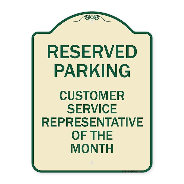 Signmission Reserved Parking Customer Service Representative of Month Aluminum Sign, 24" x 18", TG-1824-23136 A-DES-TG-1824-23136 - main